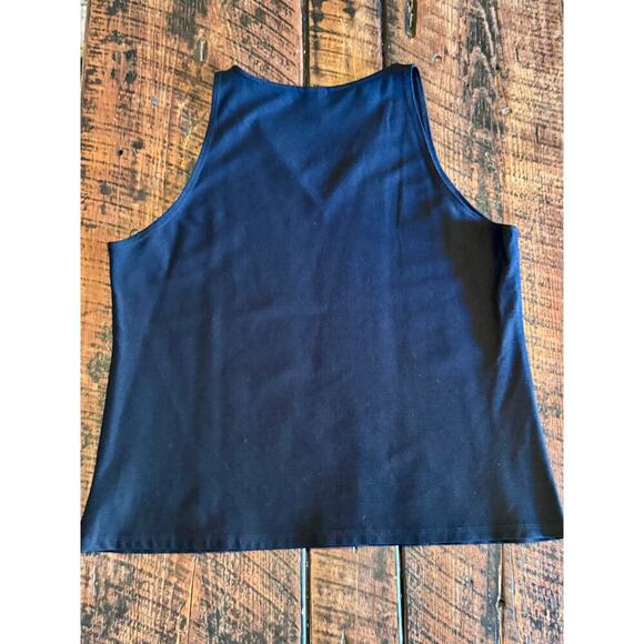 Eileen Fisher Womens V-Neck Black Viscose Tank Top Shell Size Petite Large - Picture 9 of 11
